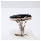 Black Onyx Sterling Southwest Ring - Size 6