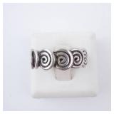 Sterling Silver Swirl Band Ring - Size 6.5