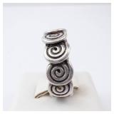 Sterling Silver Swirl Band Ring - Size 6.5