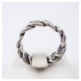 Sterling Silver Swirl Band Ring - Size 6.5