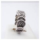 Sterling Silver Swirl Band Ring - Size 6.5