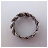 Sterling Silver Swirl Band Ring - Size 6.5
