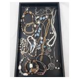 Assorted Jewelry Necklaces & Bracelets - Pearl Strands, Turquoise Beads & Metal Chains