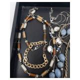 Assorted Jewelry Necklaces & Bracelets - Pearl Strands, Turquoise Beads & Metal Chains