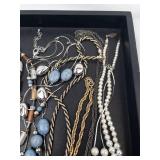 Assorted Jewelry Necklaces & Bracelets - Pearl Strands, Turquoise Beads & Metal Chains