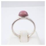 Rhodonite Sterling Silver Ring - Size 8