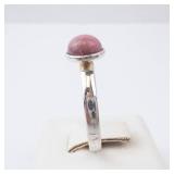 Rhodonite Sterling Silver Ring - Size 8