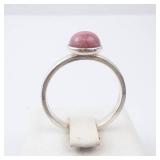 Rhodonite Sterling Silver Ring - Size 8