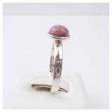 Rhodonite Sterling Silver Ring - Size 8