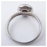 Ring - Black Tahitian Pearl, Sterling Silver, Rope Bezel, Size 5