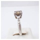 3 Stone Sterling Silver Ring - Size 8