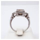 3 Stone Sterling Silver Ring - Size 8