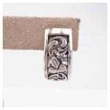 Floral Intricate Huggie Sterling Silver Earrings