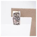 Floral Intricate Huggie Sterling Silver Earrings