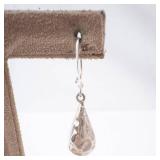 Sterling Silver Hammered Teardrop Earrings
