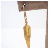 Tribal Red Enamel Drop Earrings - Gold-Tone (Pair)