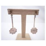 Sterling Silver Flower Drop Earrings TM-194 - Mexico