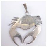 Sterling Silver Cancer Zodiac Sign Pendant - Crab Motif Necklace Charm