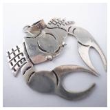 Sterling Silver Cancer Zodiac Sign Pendant - Crab Motif Necklace Charm