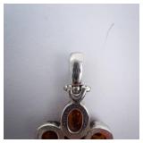 Baltic Amber Sterling Silver Cross Pendant