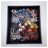 Costume Jewelry Assortment Tray - Earrings, Necklaces, Rings & Beads