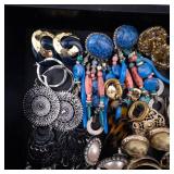 Costume Jewelry Assortment Tray - Earrings, Necklaces, Rings & Beads