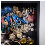 Costume Jewelry Assortment Tray - Earrings, Necklaces, Rings & Beads