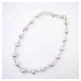Sterling Silver Fancy Ball Link Bracelet/ Anklet