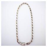 Bracelet - Two Tone Sterling Silver Rope Chain Bracelet