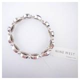 Nine West Silver Bracelet with Blue Oval Cabochon Stones