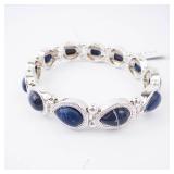 Nine West Silver Bracelet with Blue Oval Cabochon Stones
