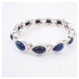 Nine West Silver Bracelet with Blue Oval Cabochon Stones