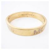Michael Kors MK Logo Gold Tone Bangle Bracelet
