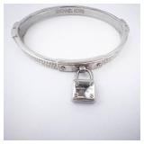 Michael Kors Padlock Bracelet with pave crystals - Silver-tone