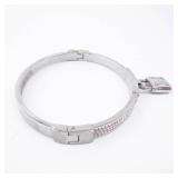 Michael Kors Padlock Bracelet with pave crystals - Silver-tone