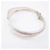Spoon Cuff Bracelet Silver Plate - England Marked Floral End Caps Open Cuff