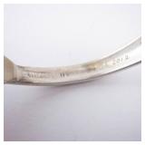 Spoon Cuff Bracelet Silver Plate - England Marked Floral End Caps Open Cuff
