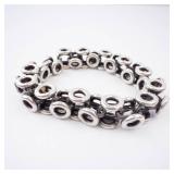 Sterling Silver Nexus Circle Link Bracelet - Weighs 67.5 Grams!!! Needs clasp