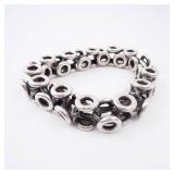 Sterling Silver Nexus Circle Link Bracelet - Weighs 67.5 Grams!!! Needs clasp