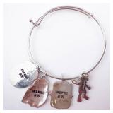 Harry Potter Charm Bracelet - Hedwig Owl, Hogwarts Crest & Platform 9 3/4 Charms