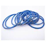 Blue Plastic Bangles (Lot of 9)