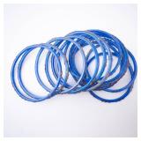 Blue Plastic Bangles (Lot of 9)