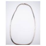 Sterling Silver Herringbone Necklace - Box Clasp
