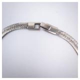 Sterling Silver Herringbone Necklace - Box Clasp