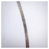 Sterling Silver Herringbone Necklace - Box Clasp