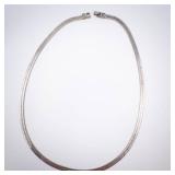 Sterling Silver Herringbone Necklace - Box Clasp