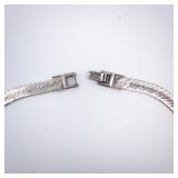 Sterling Silver Herringbone Necklace - Box Clasp