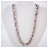 Chunky Sterling Silver Flat Chain Necklace. 68 Grams!!!