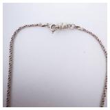 Sterling Silver Blue Crystal Teardrop Necklace