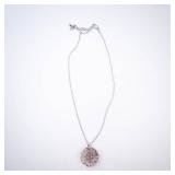 Turquoise Square Pendant Necklace & Matching Earrings Set - Silver Filigree